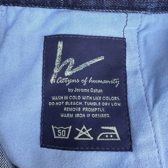 Citizens Of Humanity Baggy Wide Leg Dark Crop Jeans Size 31 Y2K Grunge Punk 90s - Picture 9 of 9